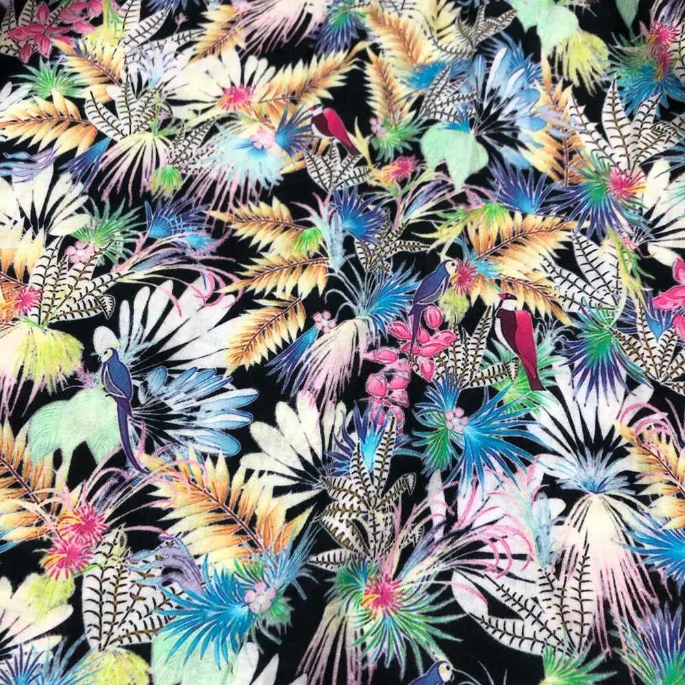 OLGA VALENTINE Black Colorful Tropical Flowy Dress Girls Size Small - Picture 5 of 5